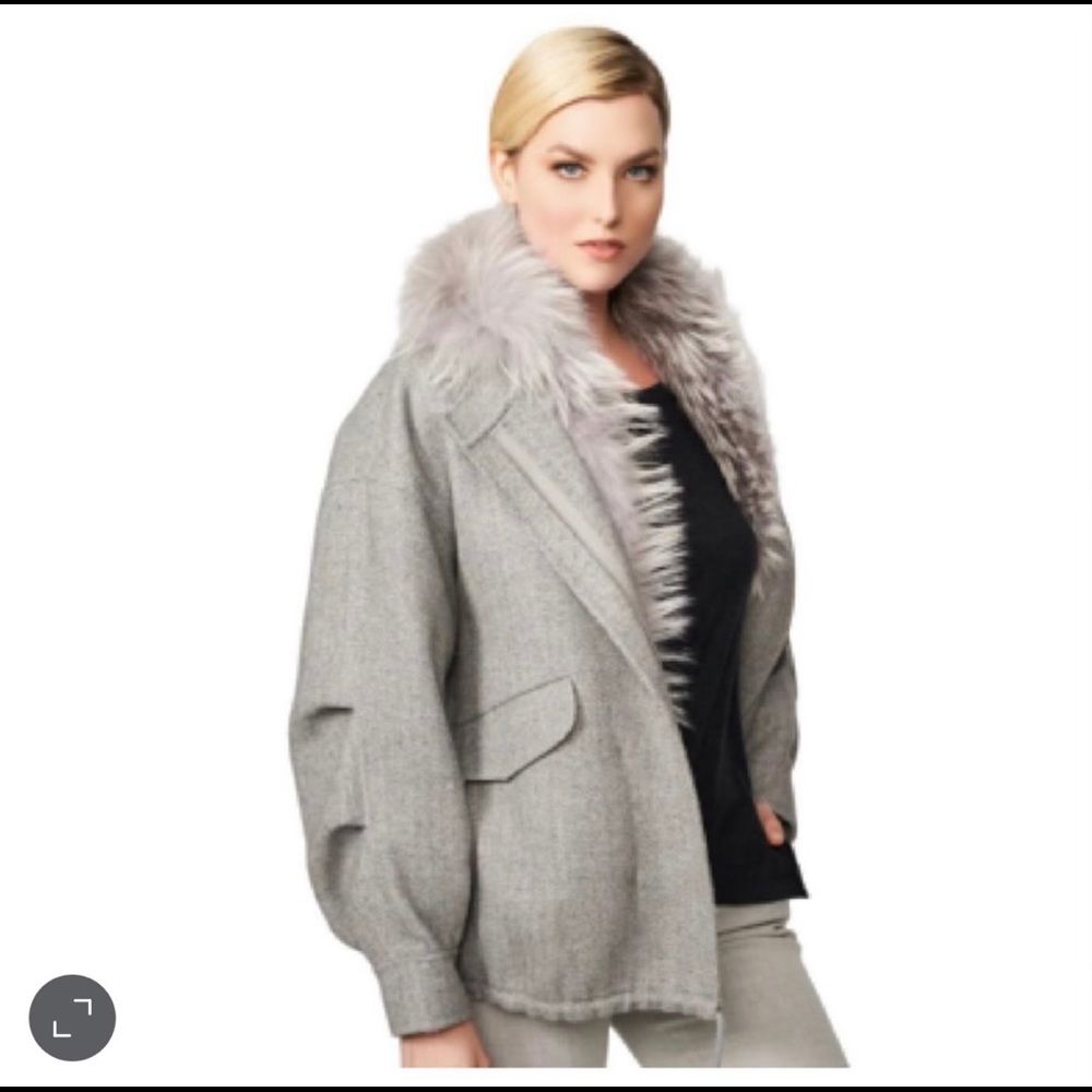 DIANA ROSH FOX TRIMMED Puffer Jacket